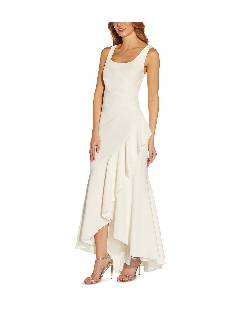 Women's Ruffled High-Low Gown Ivory $85.69 Dresses