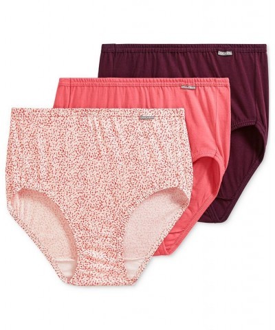 Elance Brief 3 Pack Underwear 1484 1486 Extended Sizes Oatmeal Heather/Boysenberry Heather/Perfect Purple Heather $11.04 Panty