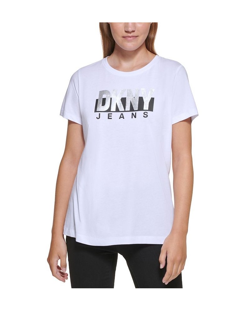 Metallic Logo T-Shirt White $16.15 Tops
