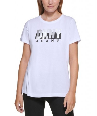 Metallic Logo T-Shirt White $16.15 Tops
