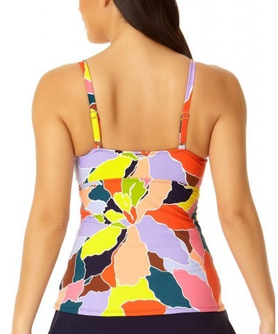 Women's Surplice Bra-Sized Tankini Top Multi Color Floral $49.68 Swimsuits