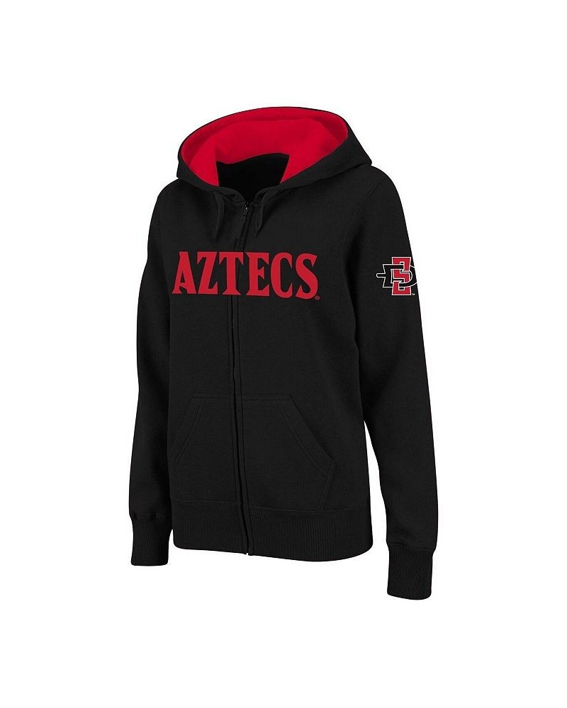 Women's Black San Diego State Aztecs Arched Name Full-Zip Hoodie Black $26.65 Sweatshirts