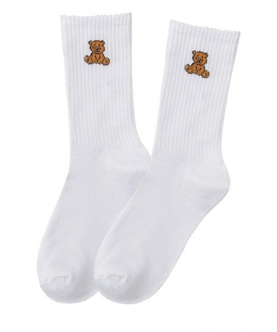 Women's Teddy Ribbed Crew Sock White $12.18 Socks