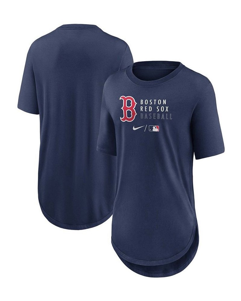 Women's Navy Boston Red Sox Authentic Collection Baseball Fashion Tri-Blend T-shirt Navy $26.99 Tops