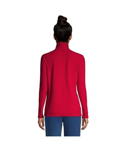Women's Petite Fleece Quarter Zip Pullover Red $22.92 Jackets