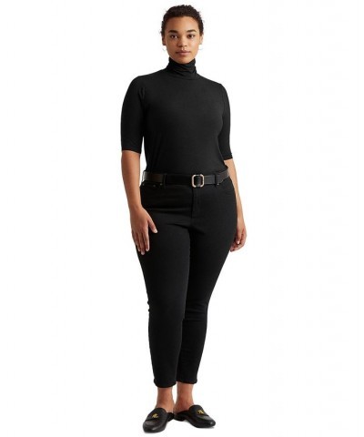 Plus Size Lightweight Turtleneck Sweater Black $33.39 Tops