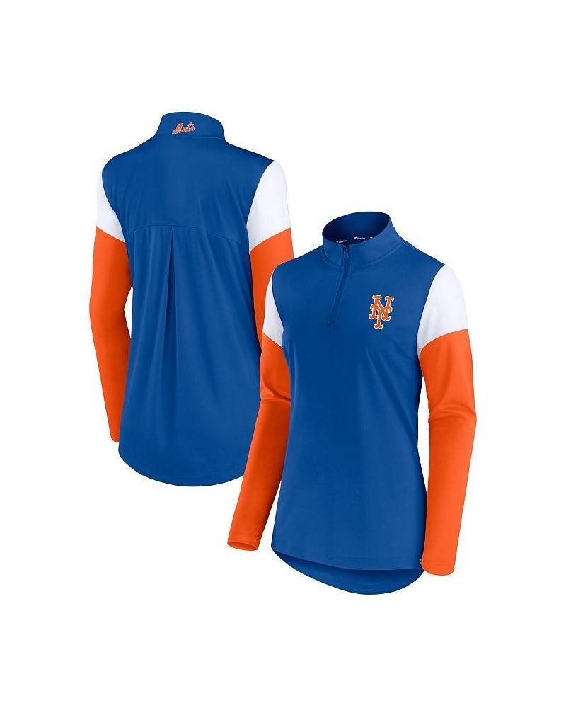 Women's Royal and Orange New York Mets Authentic Fleece Quarter-Zip Jacket Royal, Orange $28.00 Jackets