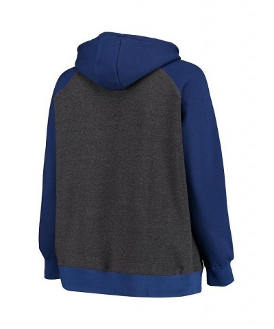 Women's Branded Charcoal and Blue New York Knicks Plus Size Raglan Notch Neck Pullover Hoodie Charcoal, Blue $32.50 Sweatshirts