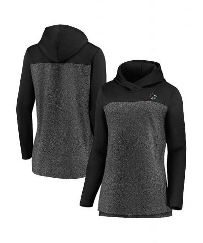Women's Branded Heathered Charcoal and Black San Jose Sharks Chiller Fleece Pullover Hoodie Heathered Charcoal, Black $40.14 ...