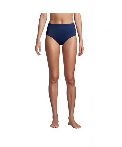 Women's Long Tummy Control High Waisted Bikini Swim Bottoms Blue $33.98 Swimsuits