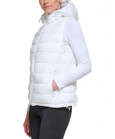 Women's Hooded Quilted Zip-Front Vest White $30.10 Coats