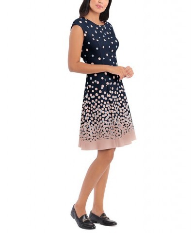 Petite Dot-Print Fit & Flare Dress Black/Blush $41.58 Dresses