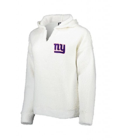 Women's Cream New York Giants Fluffy Hoodie Top and Shorts Set Cream $31.50 Pajama