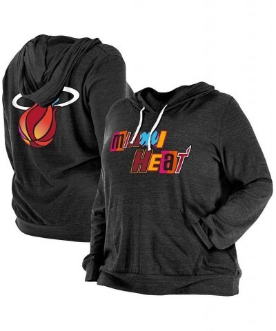 Women's Black Miami Heat Plus Size 2022/23 City Edition Bi-Blend Long Sleeve Hoodie T-shirt Black $29.90 Tops