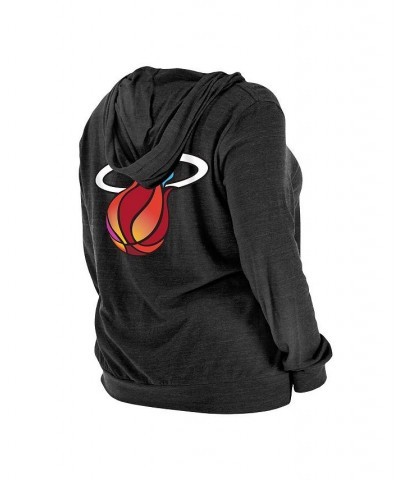 Women's Black Miami Heat Plus Size 2022/23 City Edition Bi-Blend Long Sleeve Hoodie T-shirt Black $29.90 Tops
