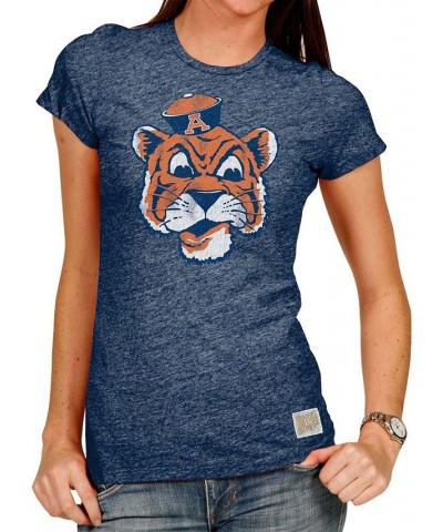 Women's Heather Navy Auburn Tigers Tri-Blend Crew Neck T-shirt Heather Navy $16.80 Tops