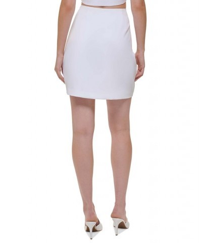 Women's Exposed Zip-Front High-Waist Skirt White $54.50 Skirts