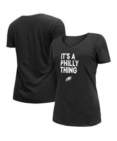 Women's Black Philadelphia Eagles It's A Philly Thing V-Neck T-shirt Black $26.87 Tops