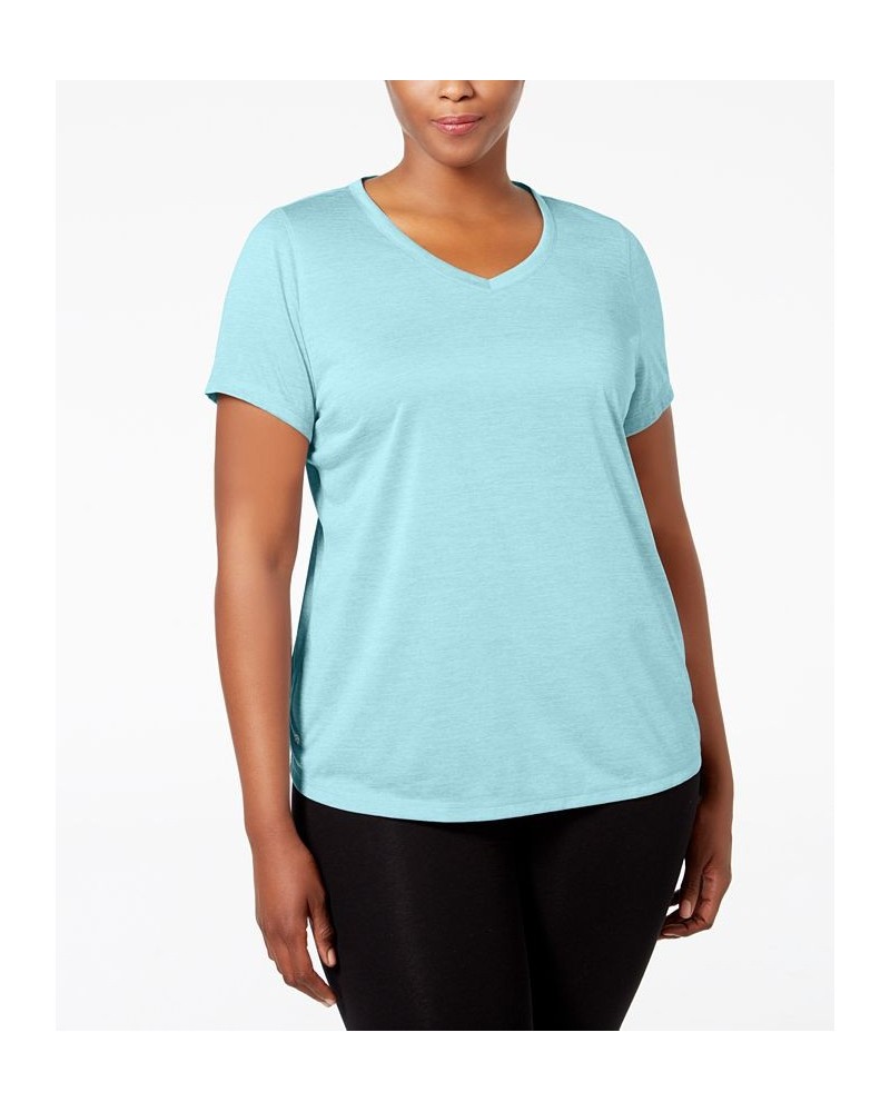 Plus Size Rapidry V-Neck Performance T-Shirt Blue $9.54 Tops