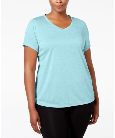 Plus Size Rapidry V-Neck Performance T-Shirt Blue $9.54 Tops