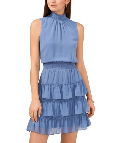 Sleeveless Smocked Neck Dress with Ruffle Tiered Skirt Deep Cobalt $20.50 Dresses