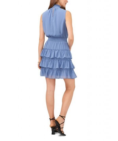 Sleeveless Smocked Neck Dress with Ruffle Tiered Skirt Deep Cobalt $20.50 Dresses