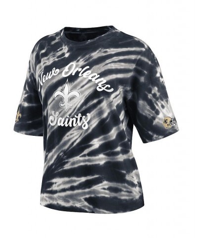 Women's Black New Orleans Saints Tie-Dye T-shirt Black $26.39 Tops