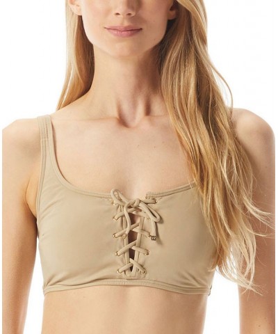 Lace Front Bikini Top & Bottom Khaki $30.80 Swimsuits