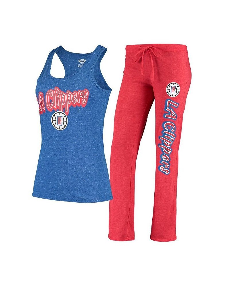 Women's Red Royal LA Clippers Racerback Tank Top and Pants Sleep Set Red, Royal $28.70 Pajama