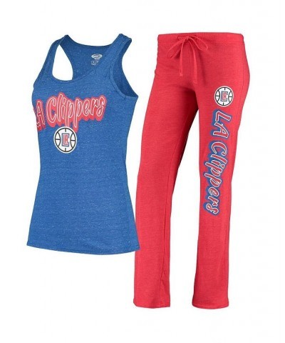 Women's Red Royal LA Clippers Racerback Tank Top and Pants Sleep Set Red, Royal $28.70 Pajama