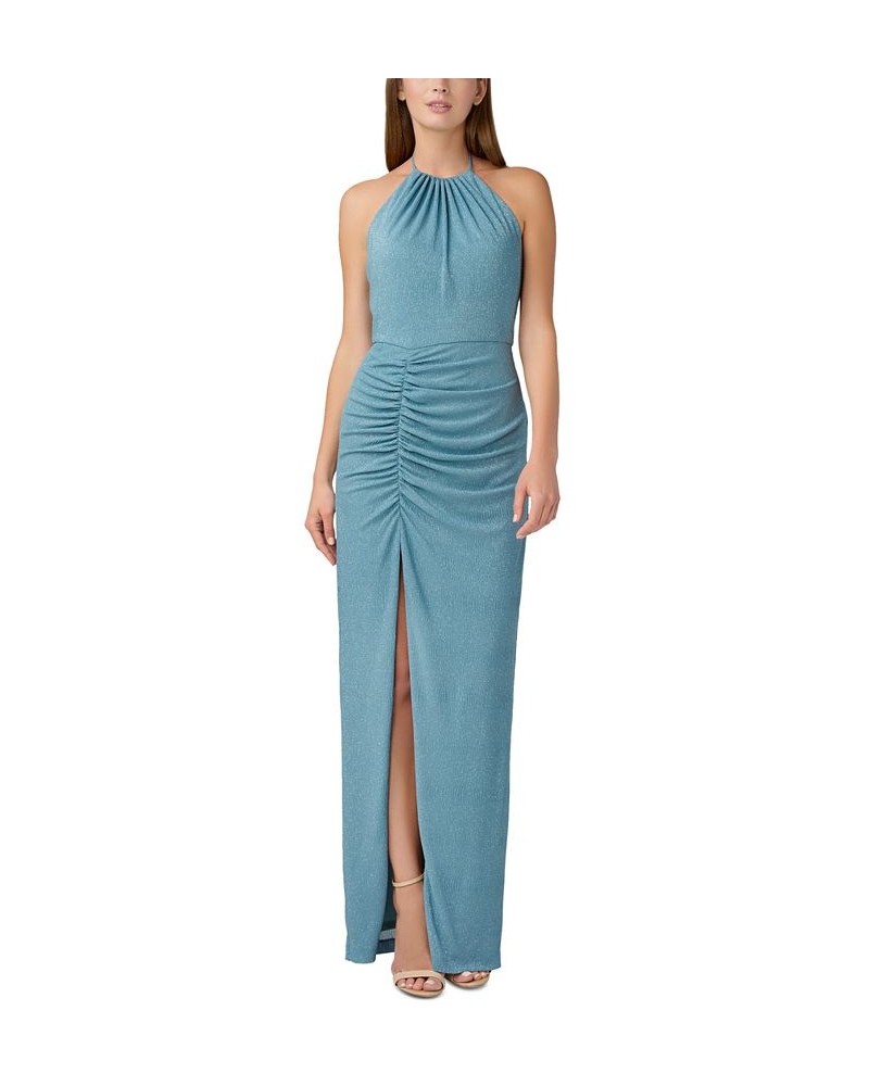 Women's Halter-Neck Ruched Dress Icy Sage $84.15 Dresses