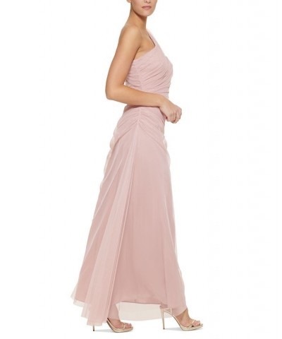 Women's Tulle Mermaid One-Shoulder Gown Elegant Rose $54.94 Dresses