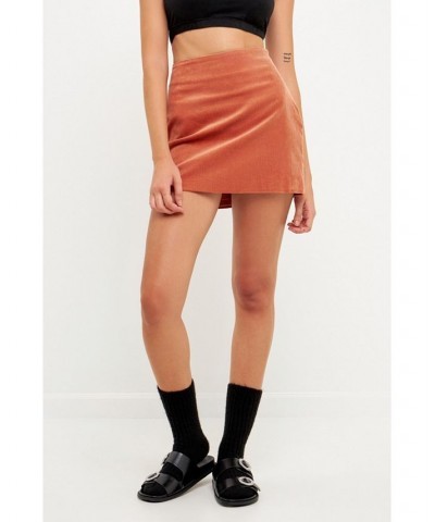Women's Corduroy Mini Skirt Red $32.80 Skirts