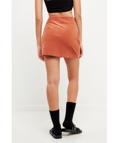 Women's Corduroy Mini Skirt Red $32.80 Skirts