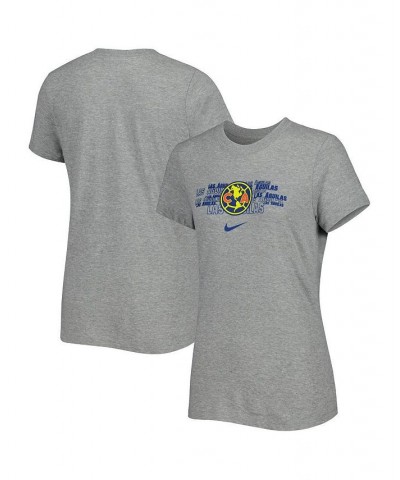Women's Gray Club America Varsity Space-Dye T-shirt Gray $19.35 Tops
