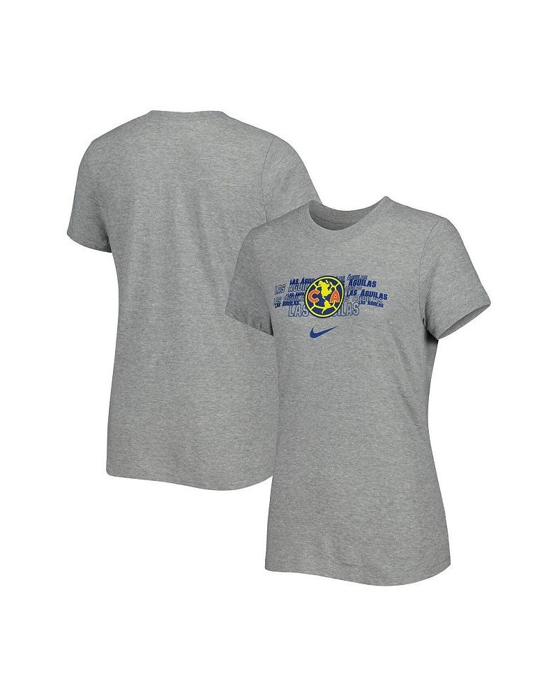 Women's Gray Club America Varsity Space-Dye T-shirt Gray $19.35 Tops