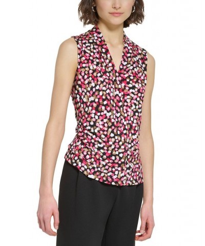 Petite Printed V-Neck Sleeveless Knit Top Rosebud Multi $29.50 Tops
