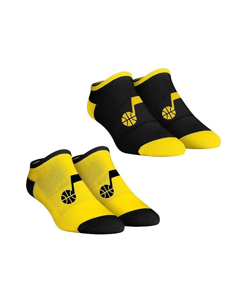 Women's Socks Utah Jazz Core Team 2-Pack Low Cut Ankle Sock Set Black, Yellow $14.70 Socks