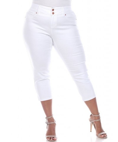 Plus Size Capri Jeans White $35.00 Jeans