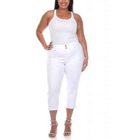 Plus Size Capri Jeans White $35.00 Jeans