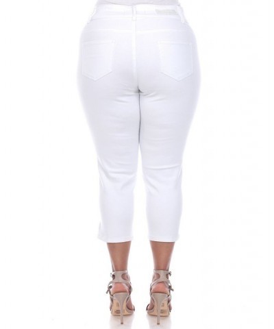 Plus Size Capri Jeans White $35.00 Jeans