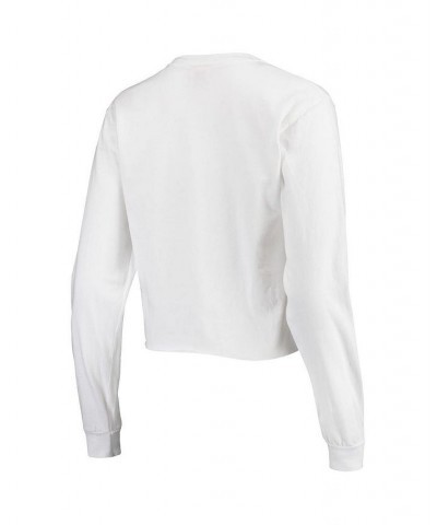 Women's White Texas Longhorns Retro Campus Crop Long Sleeve T-shirt White $25.85 Tops