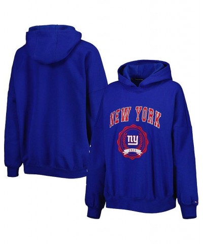 Women's Royal New York Giants Becca Drop Shoulder Pullover Hoodie Royal $53.99 Sweatshirts