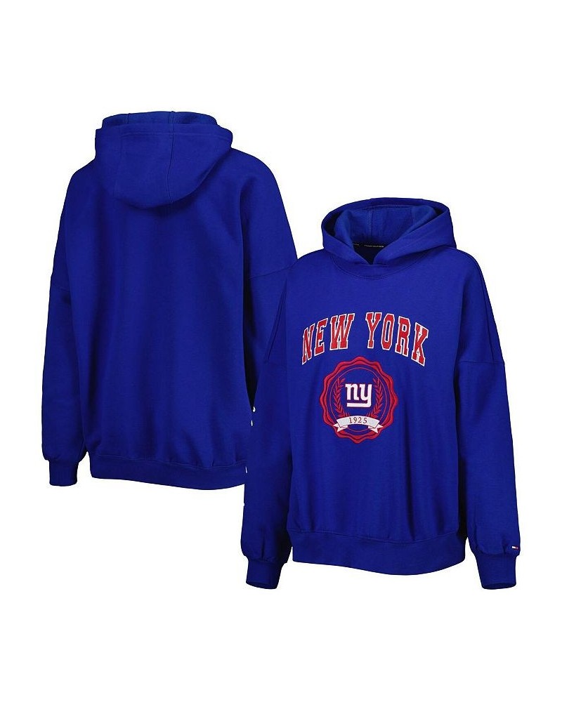 Women's Royal New York Giants Becca Drop Shoulder Pullover Hoodie Royal $53.99 Sweatshirts