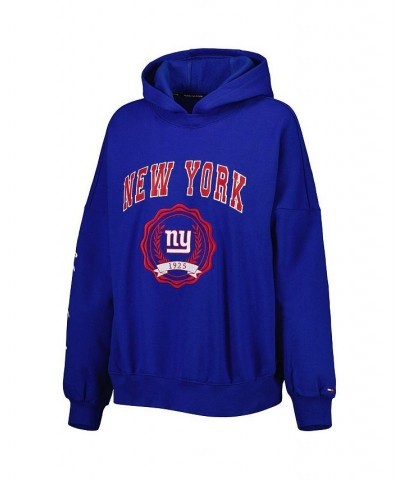 Women's Royal New York Giants Becca Drop Shoulder Pullover Hoodie Royal $53.99 Sweatshirts