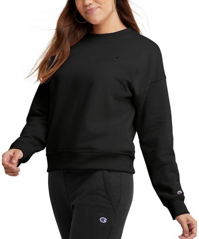 Women's Powerblend Fleece Crewneck Sweatshirt & Sweatpant Joggers Black $16.28 Outfits