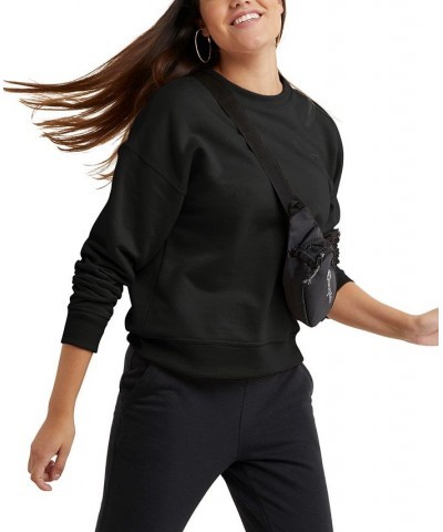 Women's Powerblend Fleece Crewneck Sweatshirt & Sweatpant Joggers Black $16.28 Outfits