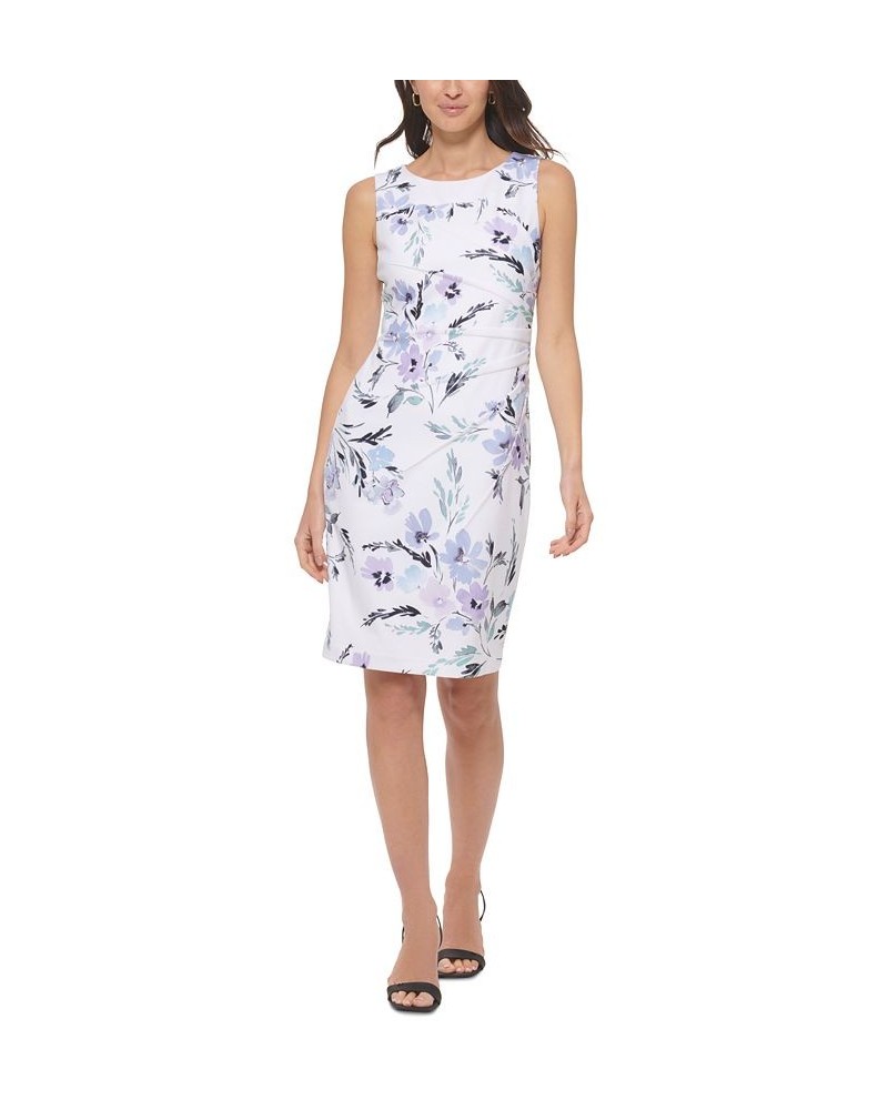 Petite Side-Pleated Sleeveless Sheath Dress Opal Multi $39.21 Dresses
