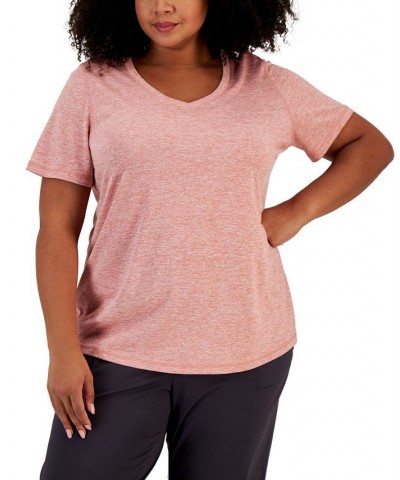 Plus Size Rapidry V-Neck Performance T-Shirt Pink $9.54 Tops