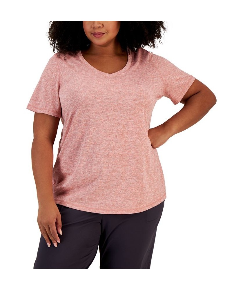 Plus Size Rapidry V-Neck Performance T-Shirt Pink $9.54 Tops